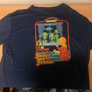 Navy Graphic Tee with Alien Design